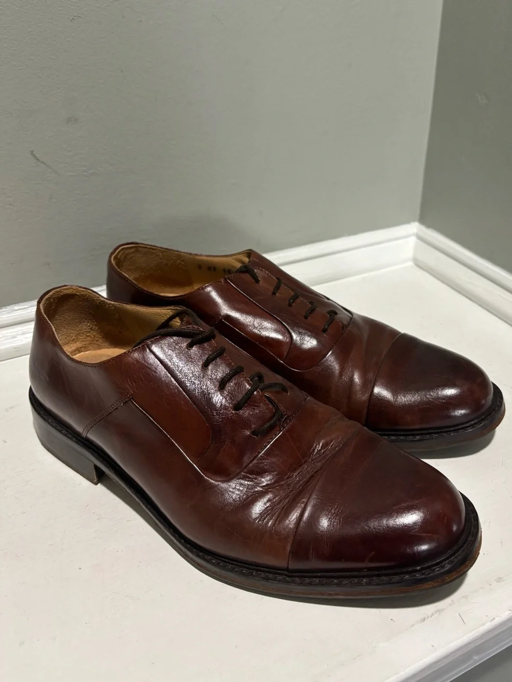 Johnston & Murphy Brown Leather Derby Oxford Dress Shoes -size 9M